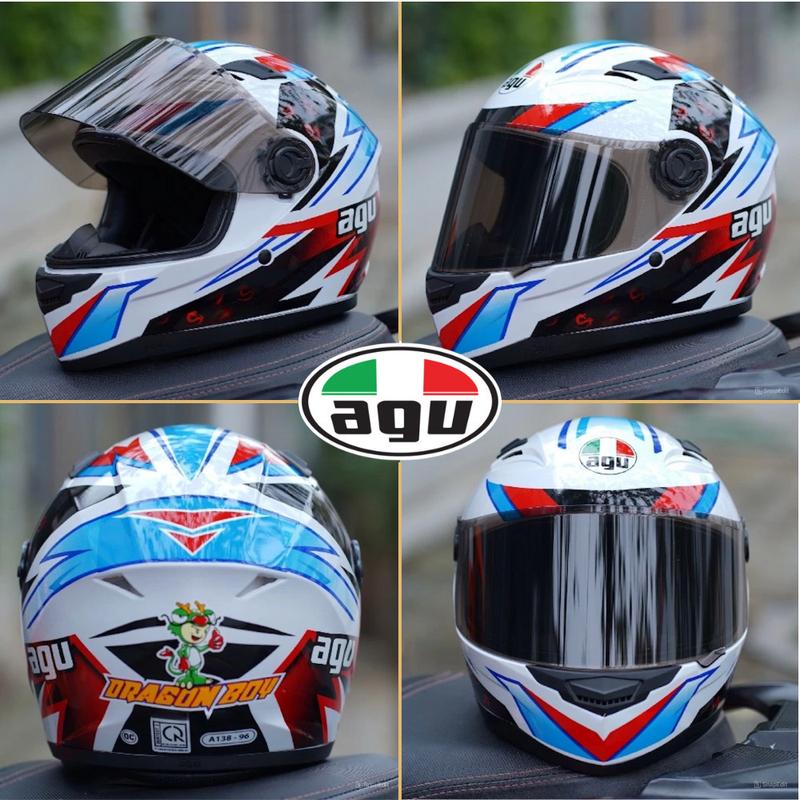   Fullface  Mũ Bảo Hiểm AGU - Tem Dragon Boy Bảo Hành 12 Tháng + Túi Đựng Cao Cấp Helmet mubaohiem 