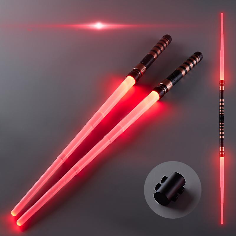New Plastic Lightsabers Monochrome Red Or Blue Lights with Strike Sound, 1 Count/2 Counts 2 in 1 Led Lightsabers Toys, Retractable Lightsabers Halloween Costume Kids Party Gift, Star Wars Lightsaber, Birthday Gift Ideas, Valentine's Day Gift 0