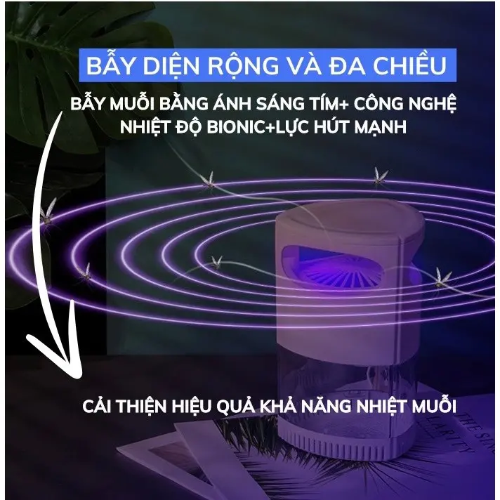 Đèn bắt muỗi Uv PINKMIKA,máy bắt muỗi và côn trùng sử dụng ánh sáng và quạt gió 2