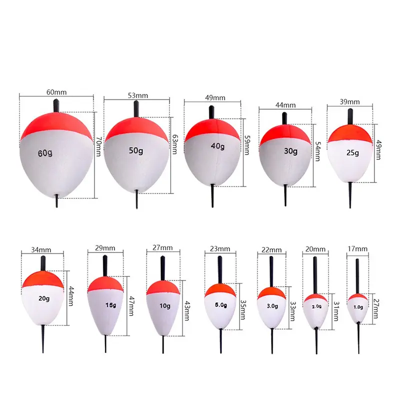 Foam Fishing Floats EVA Fish Floats Bait Fishing Buoys 2g/3g/5g/10g/15g/ 20g/35g/40g/60g Buoy Fishing Accessories