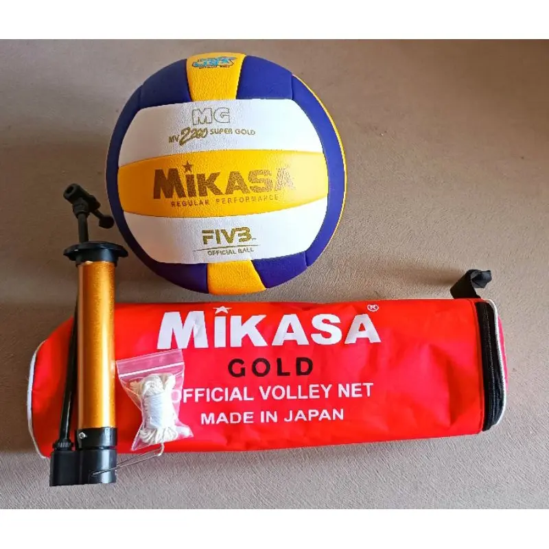 Paket Lengkap Bola Voli + Pompa Bola + Net Voli