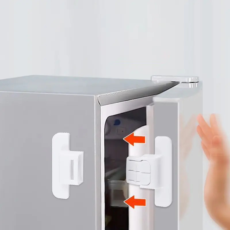 Khóa tủ lạnh cho bảo vệ an ninh trẻ em, 2 cái, Khóa an toàn cho cửa tủ Đồ Nội Thất gia đình, Khóa tủ khóa bình nước chống mở 1