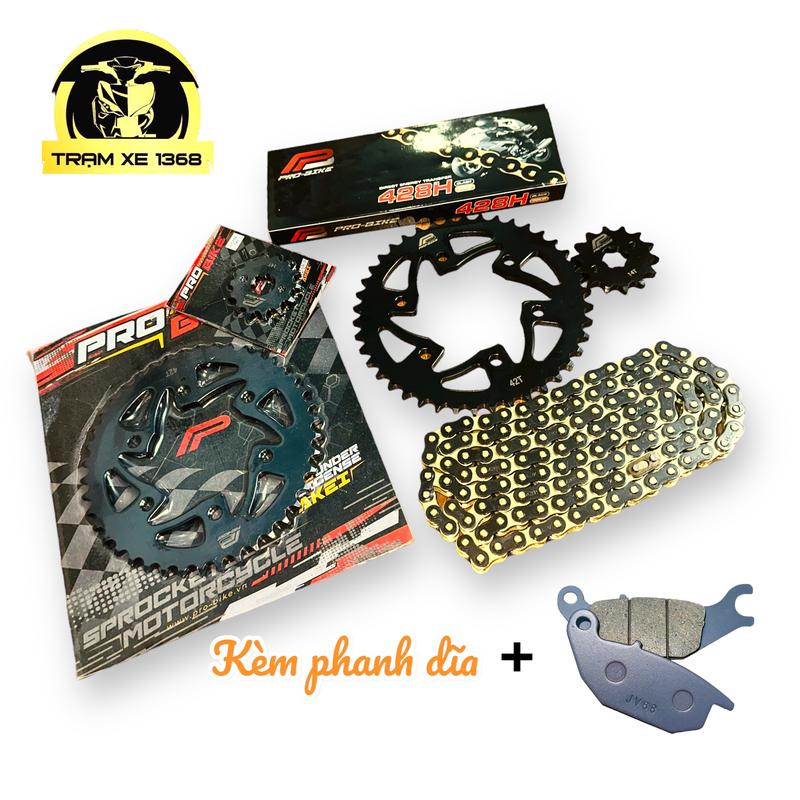 Nhông Sên Dĩa ProBike Kèm Quà Tuỳ Chọn - Sên 10 Ly Màu Vàng Đen Kiểu Mới - Độ Bền Cao Sử Dụng Êm và Lâu Tăng Xích - Có Nhiều Dòng Xe Để Lựa Chọn