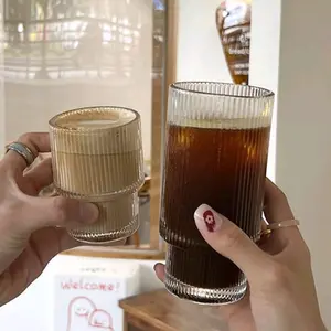 Korean Glass Coffee Aesthetic Gelas Cangkir Kopi Teh Susu Mug Kaca Estetik Tahan Panas