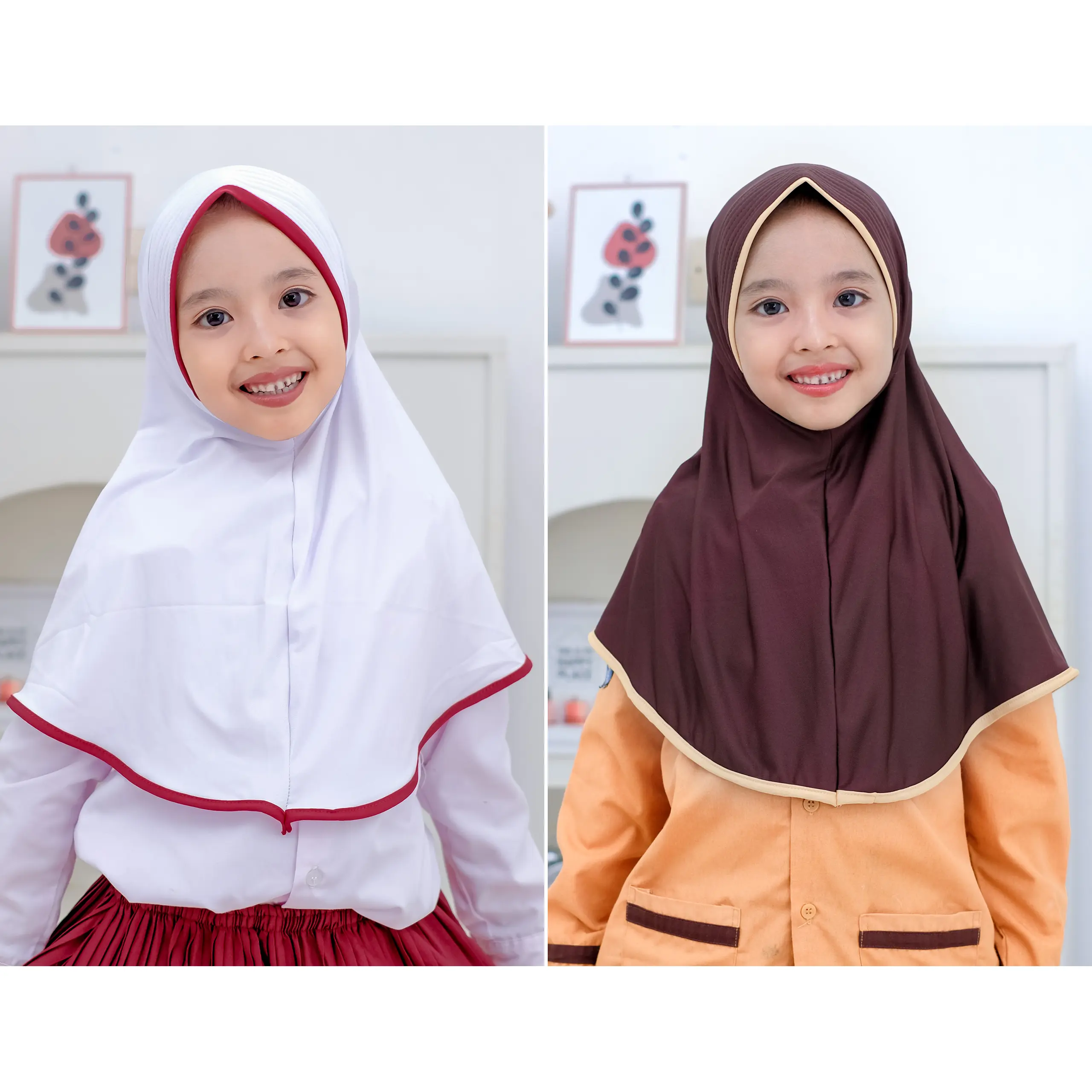 Dungdungkids Kerudung Instan Anak Sekolah SD Pramuka Jersey 6 - 13 Tahun