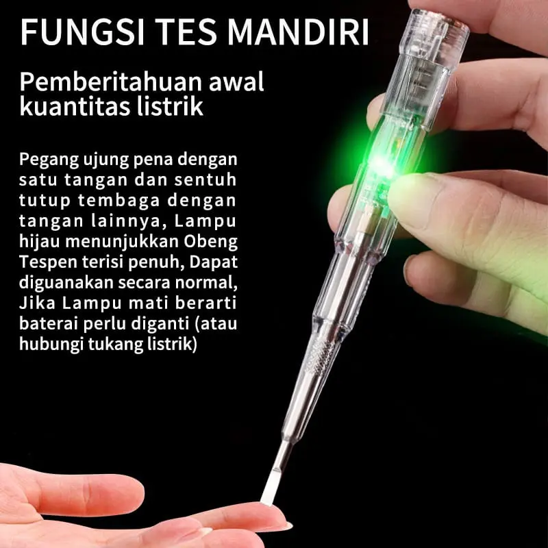 Obeng Tester TesPen Obeng Tes with Indicator Dual LED 4