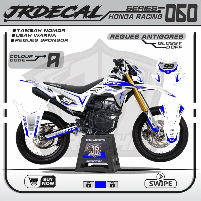 Product Introduction of DECAL HONDA CRF 150L PUTIH SUPERMOTO FULL BODY KEREN MINIMALIS SIMPLE MURAH TERBARU VIRAL- CRF GANK PUTIH 060 Motor 26