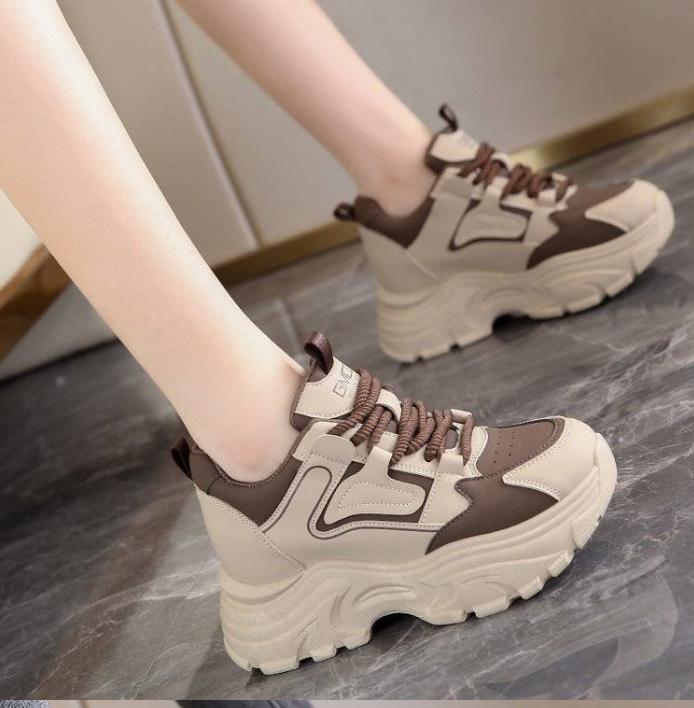   tặng vớ  giày độn  đế giúp tăng chiều cao 7cm chất da PU cao cấp K Sneaker Shoes 