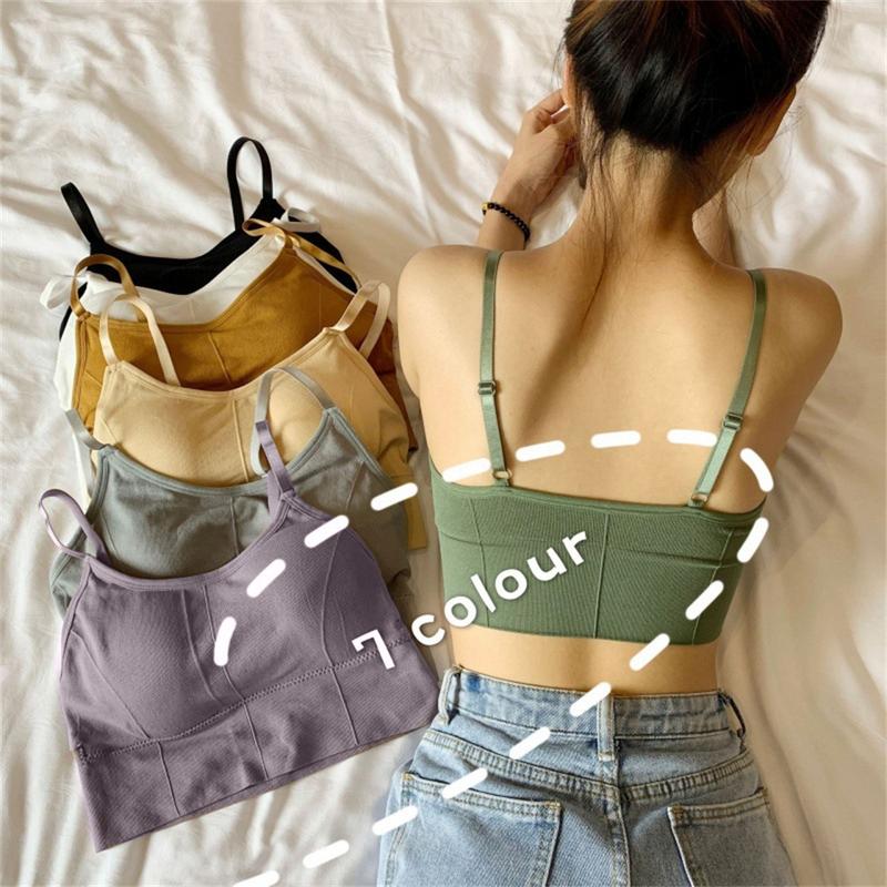 Seamless Vest Tops For Women With Chest Pad Anti-sagging Elastic ...