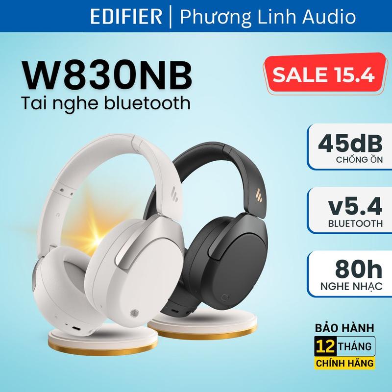 Tai nghe không dây chụp tai Edifier W830NB, công nghệ chống ồn chủ động -45dB,  pin 94 giờ, âm thanh Hi-Res LDAC, Spatial Audio, sạc nhanh, kết nối đa điểm, Bluetooth V5.4 - Hàng chính hãng