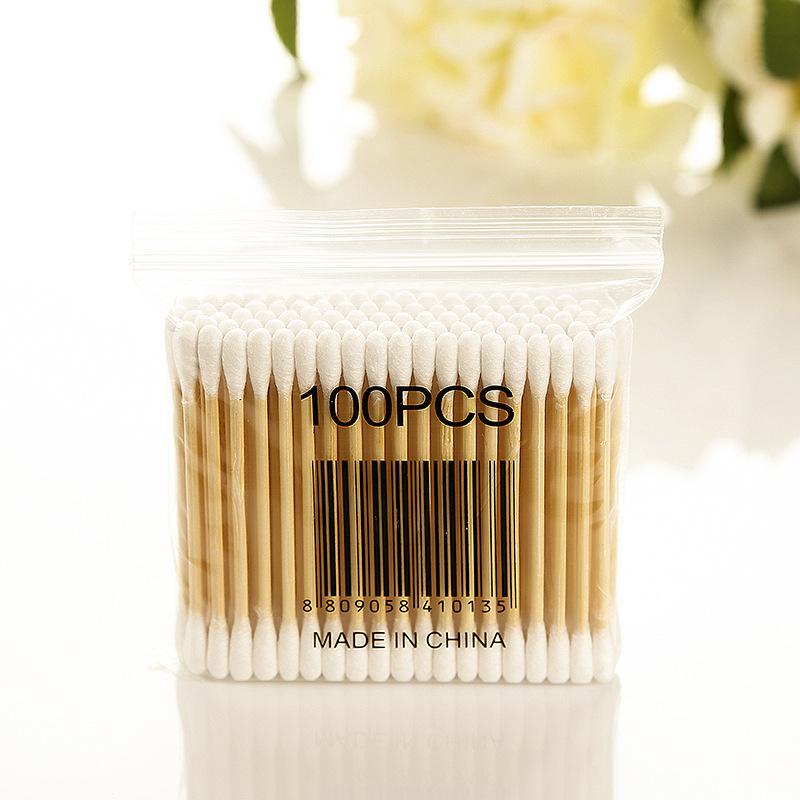 Tăm Bông Ngoáy Tai Gói 100 PCS Bằng Gỗ Tre Chắc Chắn Tiện Lợi Tăm Bông Tre Thân Thiên Môi Trường 5