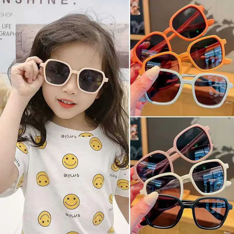New Children's Fashion Square Sunglasses Boys and Girls Summer Outdoor Photography Cool Sun Glasses Kids UV Resistant Eyewear