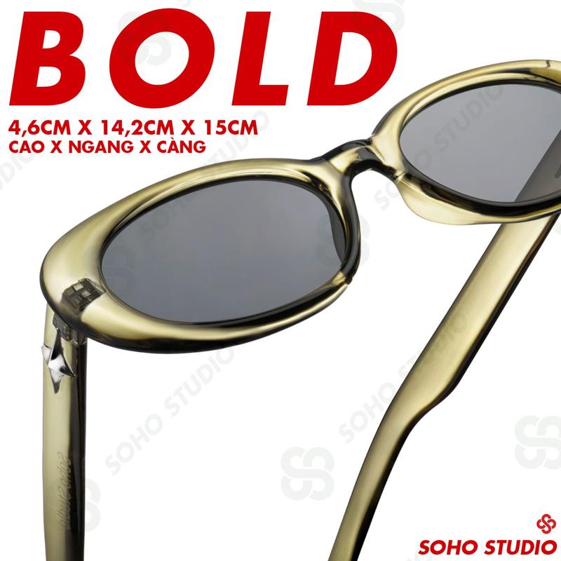 [S] Kính mát BOLD Best Seller Mắt Kính Nữ oval nhỏ Soho Studio hợp mặt tròn nhỏ-vừa