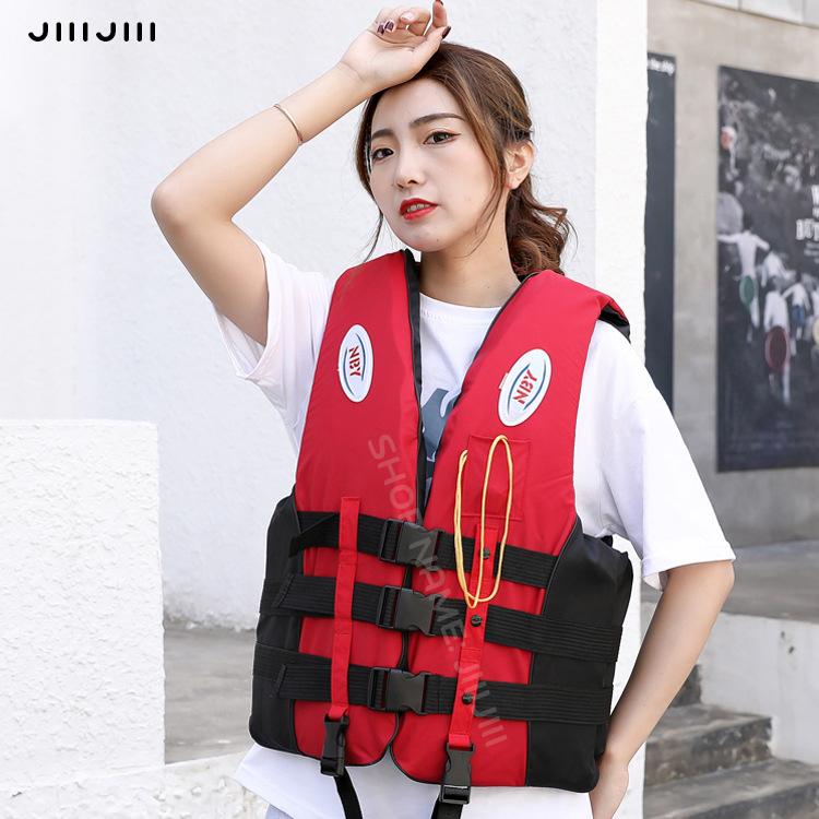 JiiiJiii High buoyancy adult life jacket Children life vest Thickened neoprene fabric Life jackets Outdoor aquatic emergency products Surfing, rafting, swimming, boating equipment 1