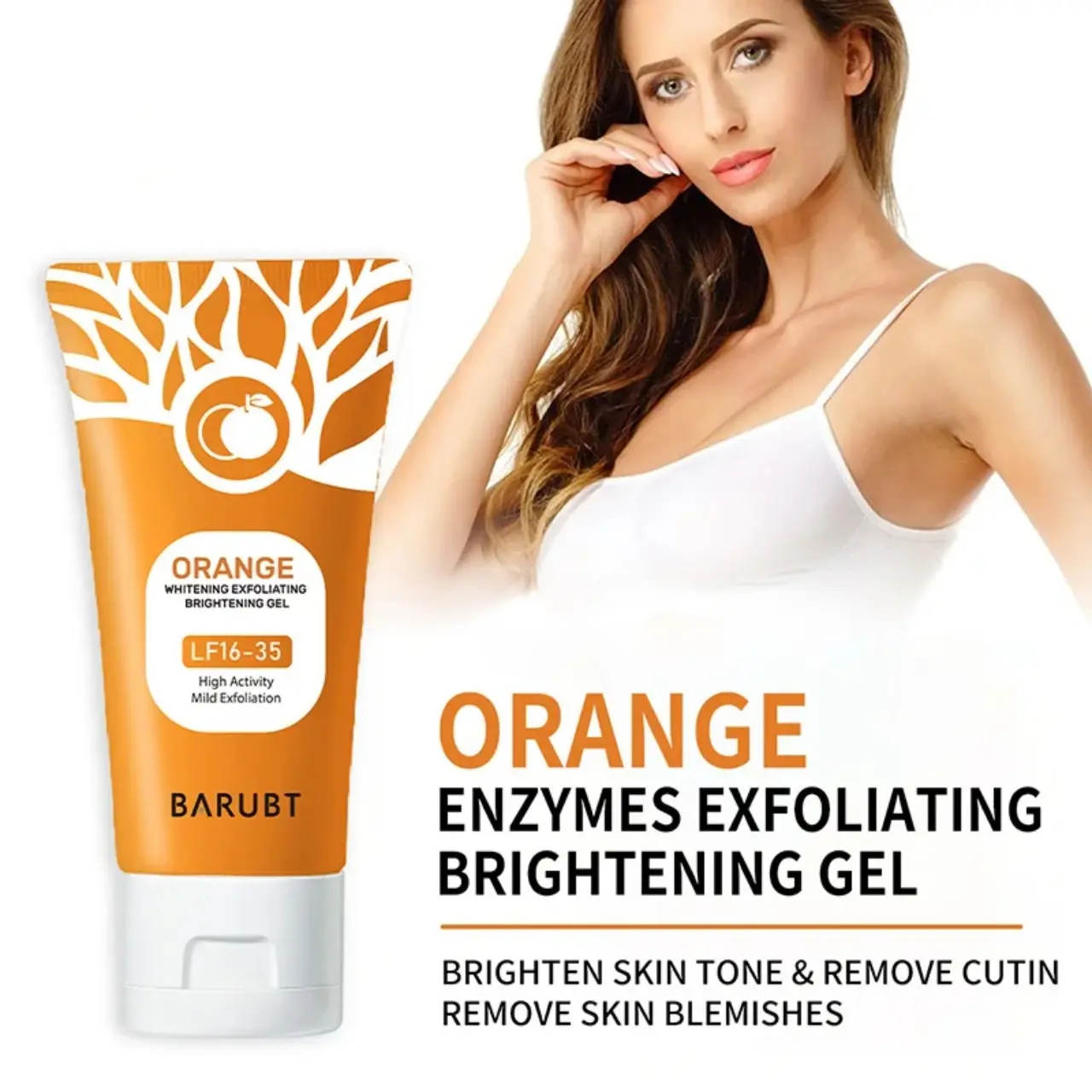 50g Orange Exfoliating Gel For Facial Body Gentle Orange Facial Scrub Body Cleansing Gel Dead Skin Remover Scrub Skin Cleaning