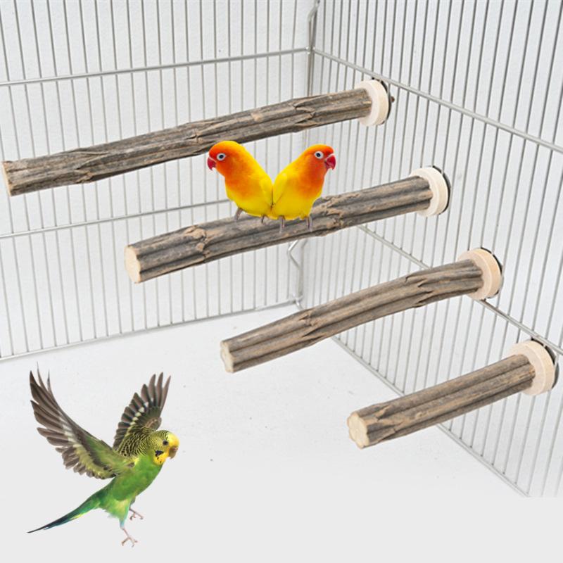 15-35cm Pet Parrot Raw Wood Fork Tree Branch Stand Rack Toy Hamster for ...