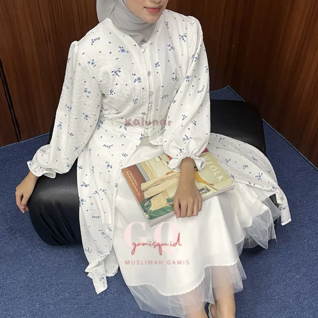 [NEW LAUNCH] KALUNAR - Daisy Tunik Lebaran (Atasan Gamis Wanita Motif Bunga Modern) Ramadhan Fashion
