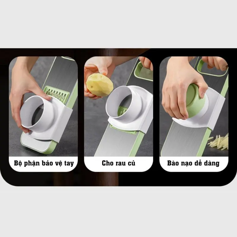 Bộ nạo rau củ quả 5 luoi DAO , INOX không gỉ, đồ bào rau củ đa năng cao cấp đa năng tiện dụng nhà bếp 2