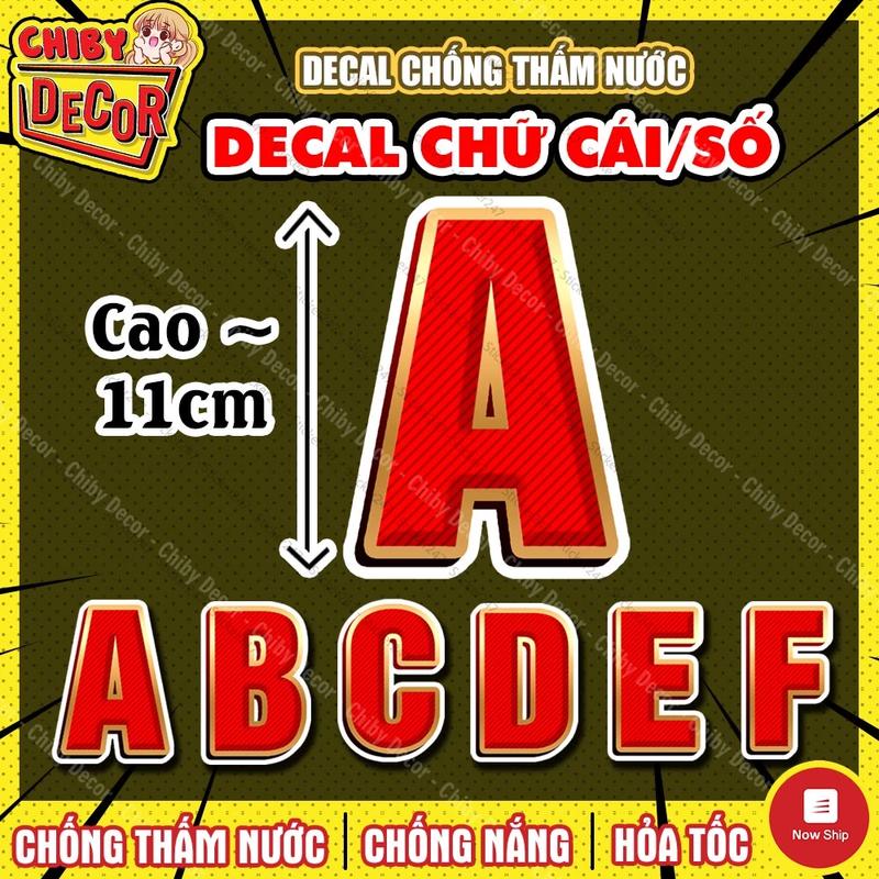 Decal Cắt Chữ Cái Rời ABC, 0 Đến 9, Sticker Chữ Rời Trang Trí - Decal Kháng Nước, Chịu Nắng Dán Tường, Kính, Gỗ, Gạch Men, Inox, MiCa... NUM08 0