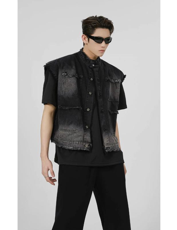 LITER STUDIO Áo Khoác Denim Gile Form Boxy Unisex 2 Color. 6