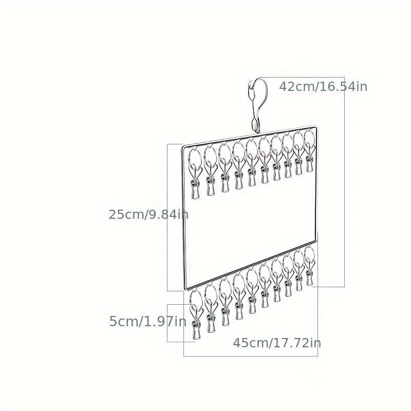 Metal Socks Drying Rack with 20pcs Clips, 1 Count Multi-functional Clothes Hanger for Socks, Bras, Underwear, Laundry Accessories 1