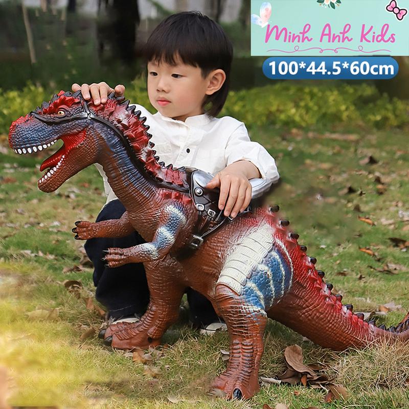 Minh Anh Kids Mô Hình Khủng Long Bằng Cao Su Mềm Có Bệ Ngồi Size 100cm Đồ Chơi Toy Voi An Toàn Cho Trẻ Em Kích Thước 100x44.5x60cm