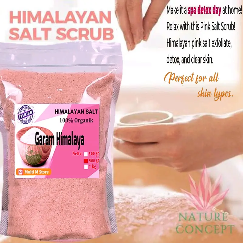500 Gram Garam Himalaya Kualitas Pilihan| Produk Original | Himalayan Pink Salt Fine 8