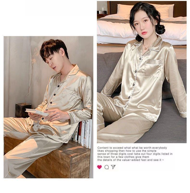 Product Introduction of Bộ Đồ Ngủ Nam, Chất Liệu Lụa Lạnh, Quần Dài Tay Mùa Xuân Và Mùa Thu, Mỏng Và Rộng Rãi, Ngoại Cỡ, Thích Hợp Mặc Nhà, Bộ Đồ Hai Mảnh Mùa Hè 16