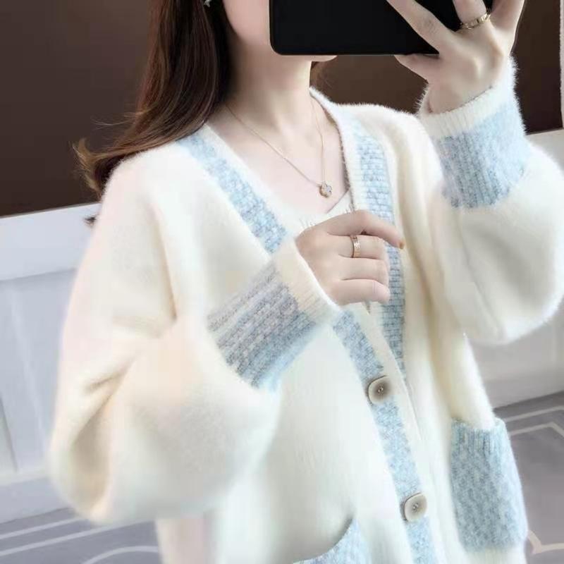 Product Introduction of Áo Len Lông Chồn Nhân Tạo, Hàng Mới Về Thu Đông 2022, Áo Khoác Cardigan Dệt Kim, Phong Cách Người Nổi Tiếng Trực Tuyến, Dành Cho Học Sinh Nữ, Phong Cách Hàn Quốc, Dáng Rộng Vừa Vặn, K263 Top Women 1