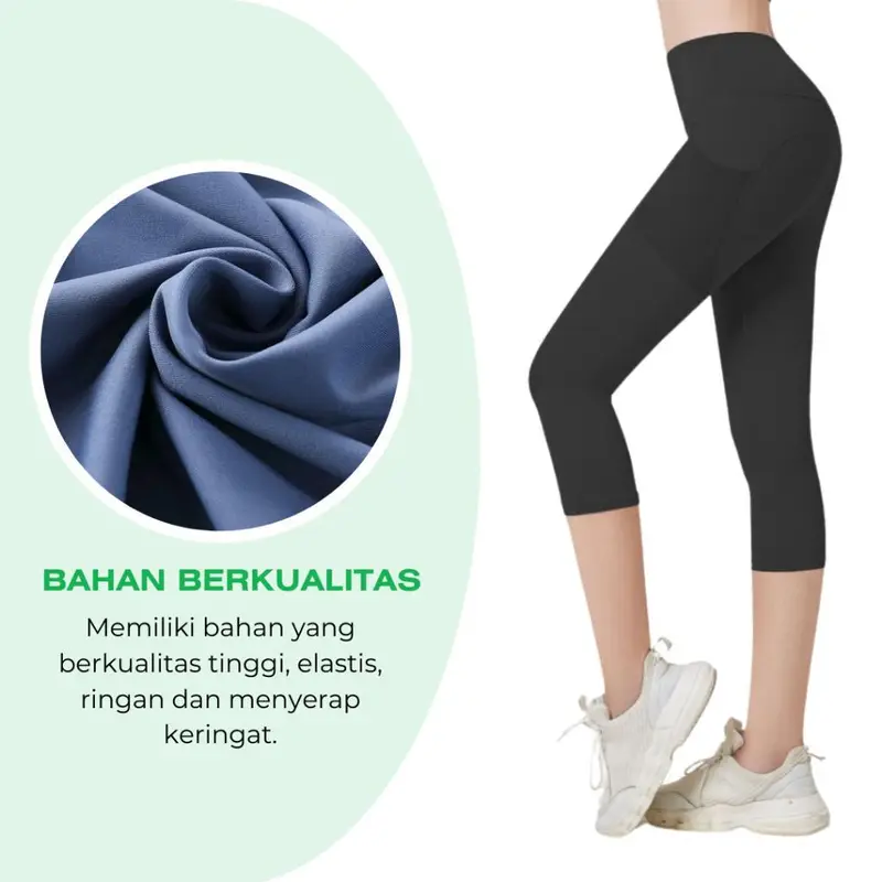 KKONE Legging Olahraga Wanita High Waist Celana Olahraga 7/8 Yoga Gym Joging Senam Pakaian Outdoor Sport(L003) 2