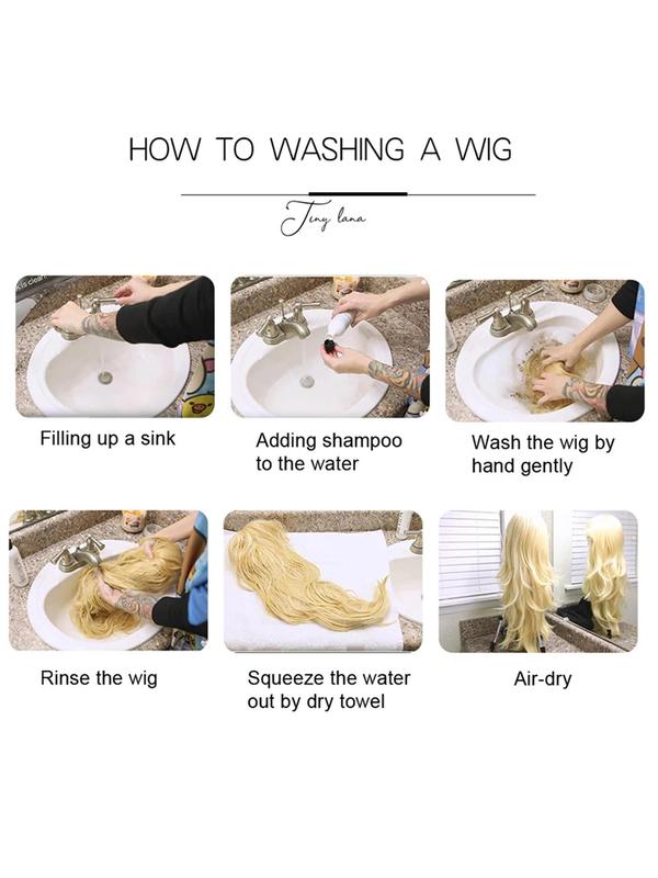 24 Inch Long Straight Wigs for Women, Gorgeous Fluffy Wigs without Bangs, Synthetic Lace Wigs for Party, Daily Use 5