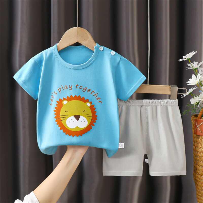 Product Introduction of Xiaozhima Fashion Boy Clothing Set Cartoon Car Vehicles Animals Pattern Summer Short Sleeves T shirt and Shorts Kids Boys Girls Clothes Sets Korean Style Outfits For 0 7 Years 20