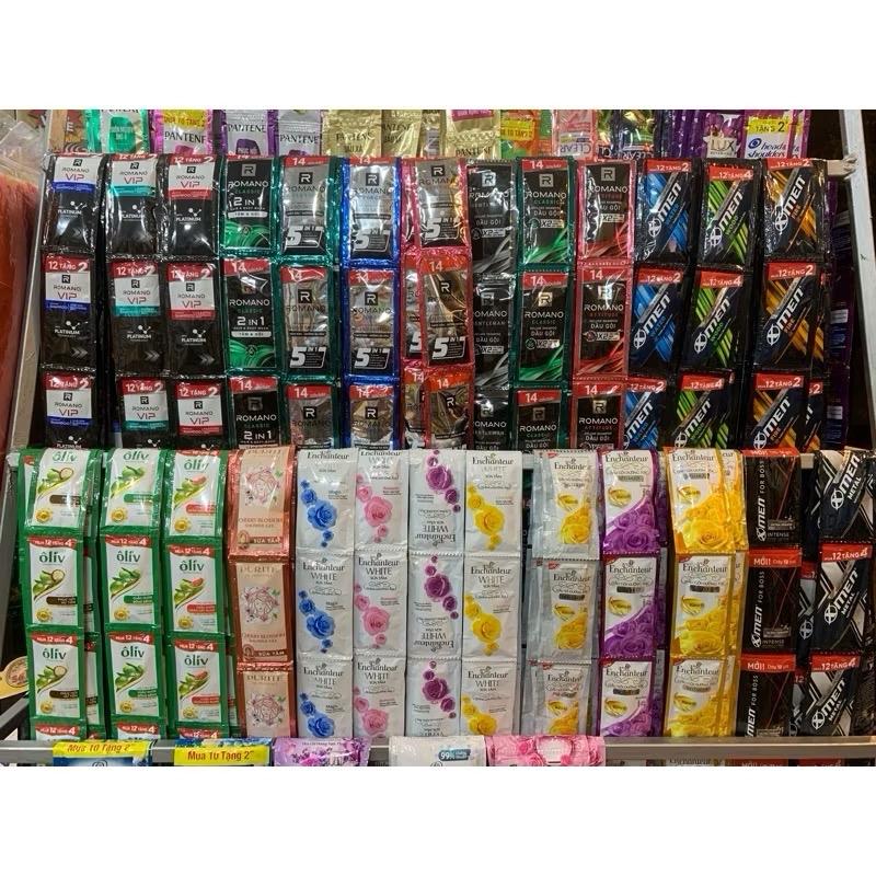 Dây 10 Gói Dầu Gội Sữa Tắm Oliv Purite Enchanteur