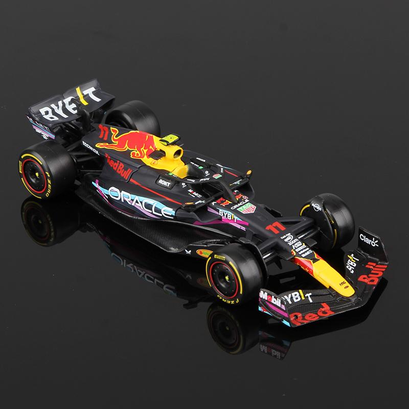 Product Introduction of Bburago 1:43 2023 F1 Model RB19 W14 SF23 C43 A523 AMR23 Racing Alloy Car Toy Red Bull Mercedes Alfa Romeo Apline 49
