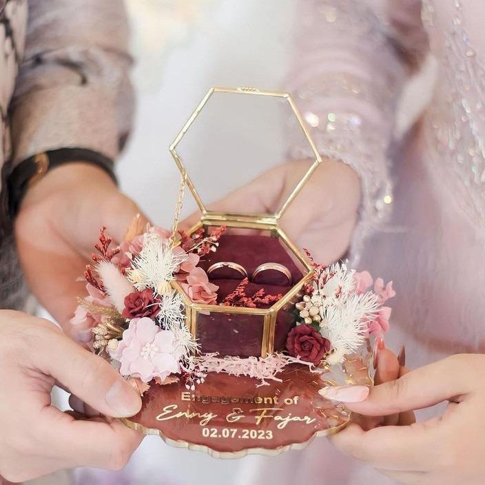 Ringbox Terarium Resin Kotak Cincin Lamaran Tunangan Pernikahan Premium 1