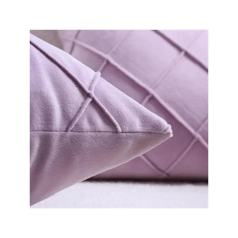 1pc Velvet Decorative Pleated Pillow Cover, Square Soft Cushion Case For Sofa And Coffee Shop 2