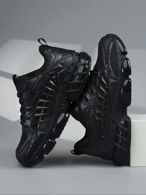 Men's Fashionable Lace Up Low Top Sneakers, Workout Sneakers, Casual Comfortable Breathable Sports Running Shoes, Male All-match Round Toe Shoes for Daily Wear, Running Athletic Shoes 1