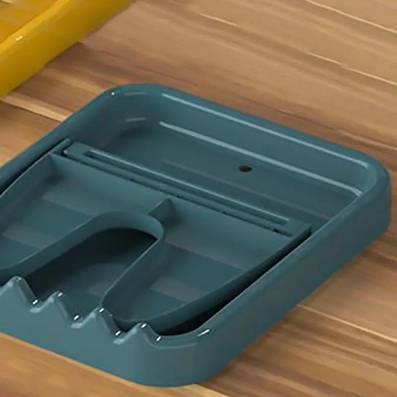 Pot Lids and Scrapers Holder, 1 Count Folding Kitchen Pot Lid Storage Rack, Foldable Kitchen Lid and Spoon Rest, Spatula Storage Rack for Kitchen Countertop, Kitchen Accessories 5