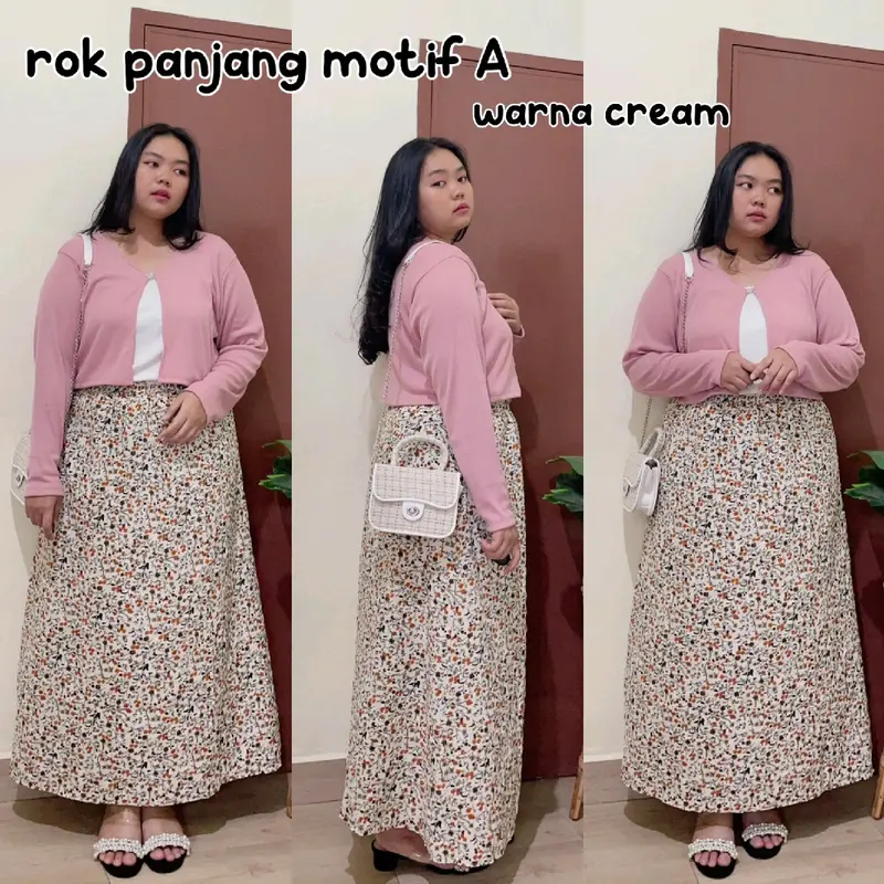 CASSIE ROK PANJANG MOTIF KOREAN STYLE JUMBO BIG SIZE CRINKLE 6