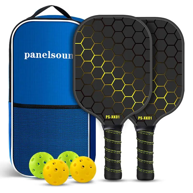 Pickleball Paddle Set, 1 Set Including 2 Counts Lightweight Fiberglass USAPA Pickleball Paddle with Carrying Bag & 4 Counts Balls, Pickleball Equipment for Indoor Outdoor Use