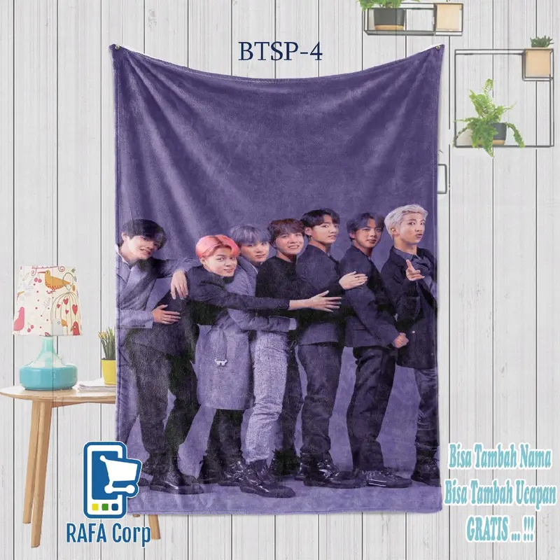 selimut ganteng -selimut BTS  -selimut BTS purple 2