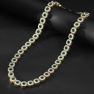 Kalung Rantai Batu Gula Batu Persegi Cuba Berlian Penuh, 10mm, Jualan Panas baddies  chain
