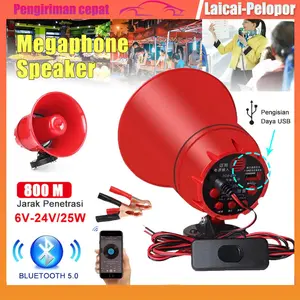 【Segera dikirim】Megaphone Speaker Corong Toa Speaker Bluetooth Megaphone Speaker Corong Sirine Bisa Rekam Suara Jualan Keliling toa  pengeras  suara