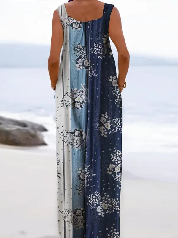 【Plus Size】 All Over Floral Print Tie Shoulder Cami Romper, Boho Casual Sleeveless Jumpsuit for Beach Holiday Vacation, Women's Plus Clothing for Summer, Womenswear 1