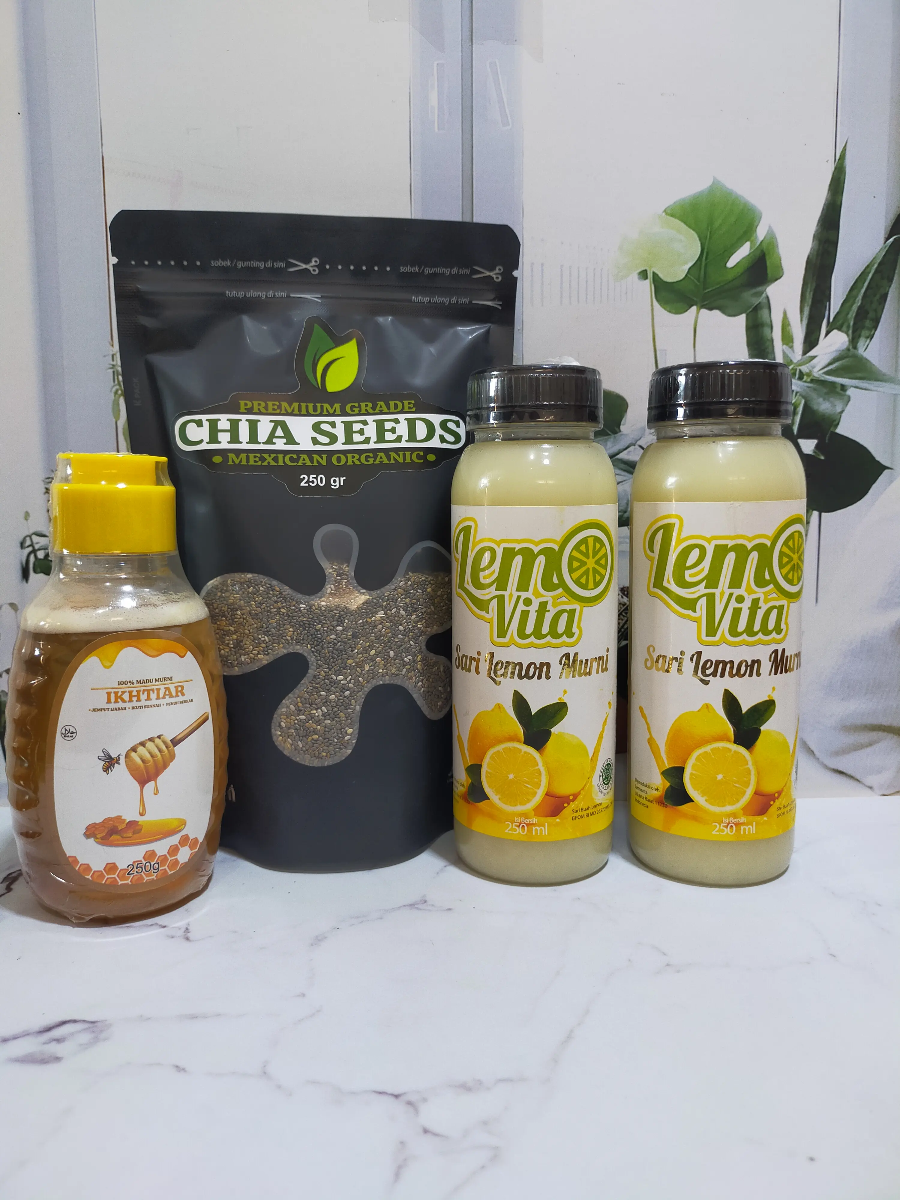 Paket Hemat Lemovita Sari Lemon + Madu Murni + Chia Seed