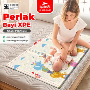 SPEEDS Playmat Perlak Bayi Anak Karpet Lipat Alas XPE Tidur Lipat 180x200cm Playmate Bayi Bahan Asli Matras Bayi Tebal