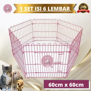 KANDANG PAGAR KUCING 1 SET 6 SISI 60CMX60CM BESI TEBAL