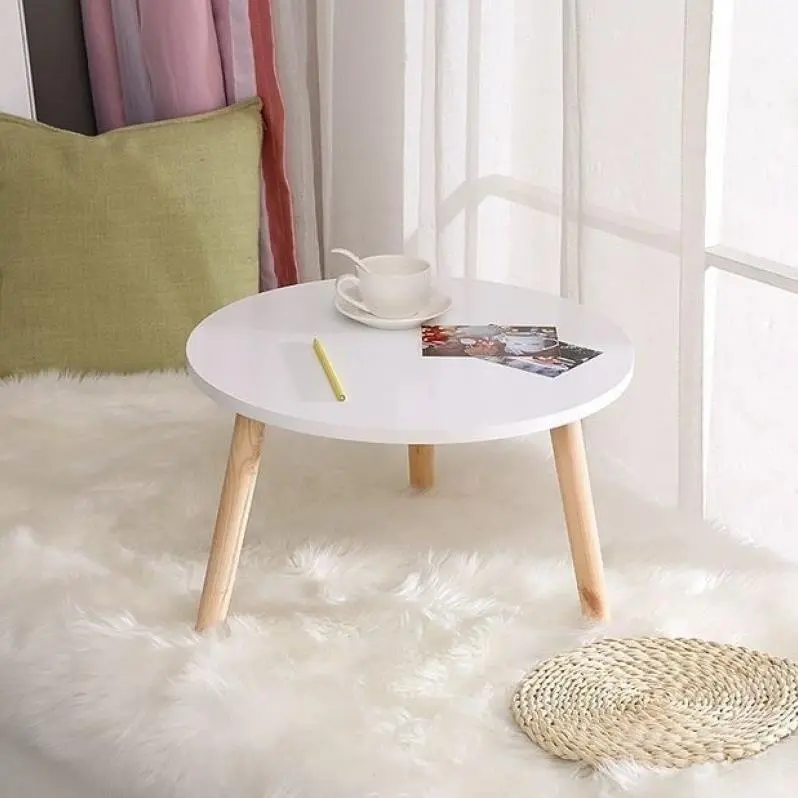 Bàn trà sofa tròn ngồi bệt mini 40x40x30 phong cách vintage dùng làm bàn decor phòng ngủ siêu xinh
