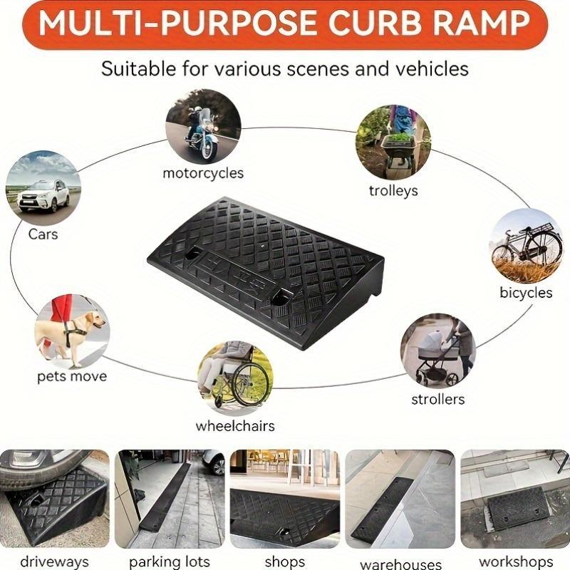 Portable Car Ramp, Front Location Threshold Ramp for Lawn Mowers, Cars, Wheelchairs, and Pets with Bolt Hole Fixing, Car Accessories 5