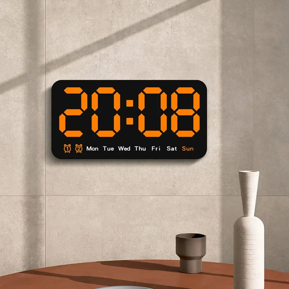 Đồng Hồ Treo Tường Điện Tử, Đồng Hồ LED Kỹ Thuật Số Đa Chức Năng Với Ngày Nhiệt Độ Mới, Màn Hình Điều Khiển Bằng Giọng Nói Cho Gia Đình, Đồng Hồ Để Bàn